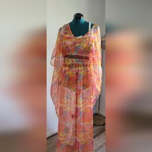 Colorful Sheer Barbie Coverup Plus Size Caftan Dress